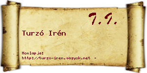 Turzó Irén névjegykártya
